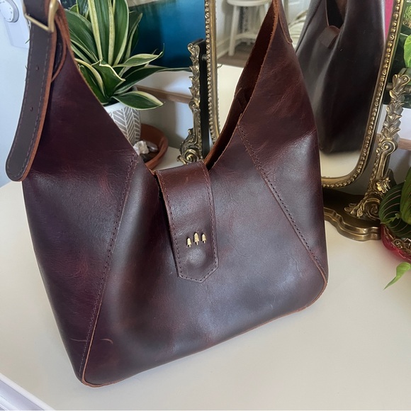 Portland Leather Goods Flora Shoulder Bag Cold Brew Dark Brown - Picture 2 of 6